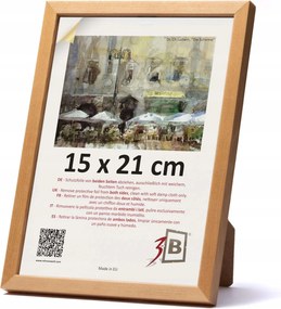 Képkeret fa akril üveg lógó álló 15x21cm