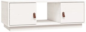 Fehér tömör fenyőfa dohányzóasztal 100x50x35 cm
