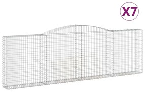 7 db íves horganyzott vas gabion kosár 400x30x120/140 cm