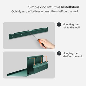 Fali polc JOANNE 700 mm, Modern: palackzöld