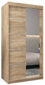 Ruhásszekrény 100 cm tükörrel Verika 2 100 (szonoma tölgy). 1063765