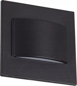 Lépcsővilágító LED-es lépcsőlámpa 3000K 30lm Négyzet Fekete Kanlux