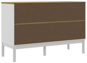 FLORO fehér tömör fenyőfa tálalószekrény 114 x 43 x 74 cm