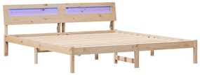 Ágykeret Barna 200 x 200 cm Tömör fenyőfa és Tömör fenyőfa