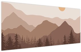 Kép - Barna hegyek N⁰1 (120x50 cm)