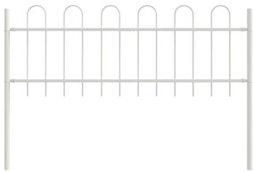 Kerti kerítés ívelt tetejű, fehér, 3,4x0,6 m, acél