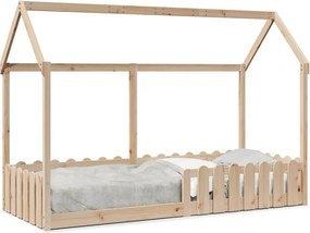 vidaXL tömör fenyőfa házikó gyerekágykeret 80 x 200 cm