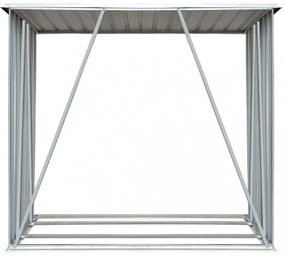 zöld horganyzott acél kerti tűzifatároló 163 x 83 x 154 cm