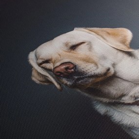 Labrador képe (órával) (90x30 cm)