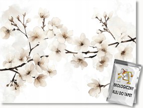 Fotótapéta Flizelina Akvarell Tavasz Fa Cseresznye Virágok 208x146 ragasztó