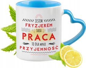 Fodrásznak Kék Bögre Szív Alakú Füllel Ajándék