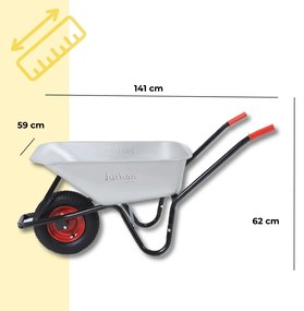 BARRY horganyzott talicska, max. kapacitás 100l/250kg, ezüst/fekete Gardebruk