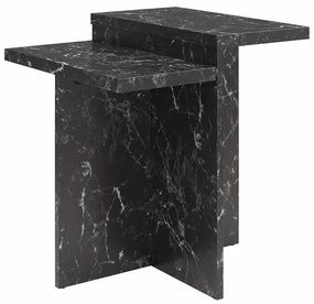 Fekete dohányzóasztal márvány dekorral 56x56 cm Brielle – CosmoLiving by Cosmopolitan