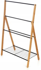 Fürdőszobai Törölközőtartó Bambusz Polccal 37 x 60 x 90 cm Barna