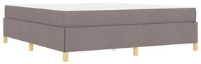 Boxrugós ágy matracmal Taupe és fehér 180 x 200 cm szövet