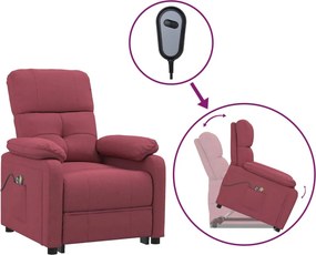 vidaXL bordó szövet felállást segítő masszázsfotel