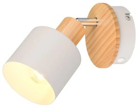 Fehér-natúr színű spotlámpa ø 9 cm Shanti – Trio