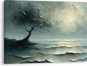Kép - Olajfestmény egy fa az óceánnal (70x50 cm)