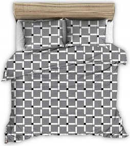 Ágyneműhuzat kéregből 200x220 szürke aszimmetrikus kockás Kiváló minőség