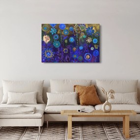 Sötétkék virágok képe (90x60 cm)
