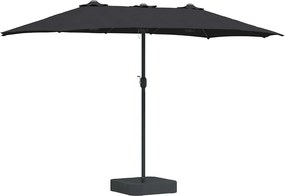 vidaXL Kerti napernyő Fekete 385 x 209 x 244 cm Poliészter és acél