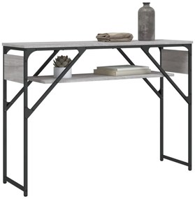 szürke sonoma színű szerelt fa tálalóasztal polccal 105x30x75cm