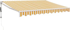 vidaXL sárga-fehér automata behúzható napellenző 3,5 x 2,5 m