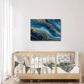 Üveg kép - Kék márvány absztrakció (70x50 cm)