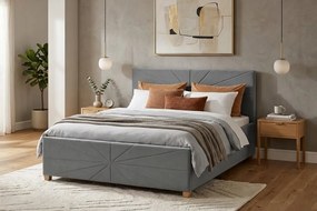 PATI ágy 160x200 cm Világosszürke Matrac nélkül