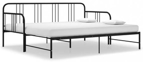 fekete fém kihúzható kanapéágy-keret 90 x 200 cm
