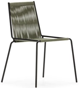 Zöld fém rakásolható étkezőszék szett 2 db-os Emily – Marckeric