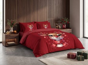 3D mikroszálas ágyneműhuzat MERRY FAWN piros Ágyneműhuzat mérete: 70 x 90 cm | 140 x 200 cm