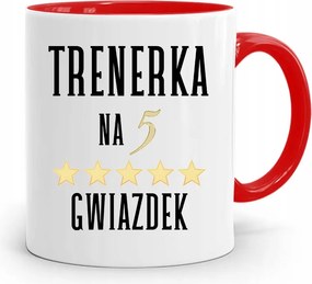 Edzőnőnek Edzőterem Bögre Piros, fényképes nyomott mintával