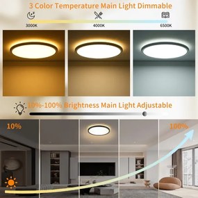 Brilagi - LED RGB dimmelhető ultravékony lámpatest LED/18W/230V átm. 30 cm fekete + távirányító