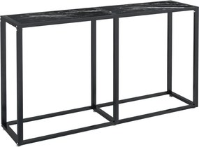 vidaXL fekete márványszínű edzett üveg tálalóasztal 140 x 35 x 75,5 cm