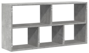 betonszürke szerelt fa fali polc 100 x 25 x 50 cm