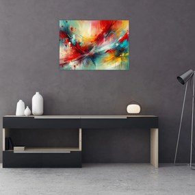 Üveg kép – Absztrakció pirossal (70x50 cm)
