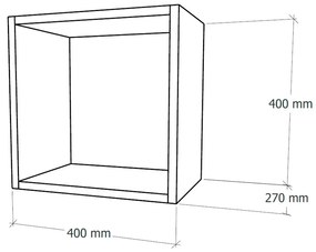 Boxie nyitott fali szekrény 40x40x27 cm pink