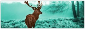 Poszterek 200x66 Szarvas a türkiz erdőben
