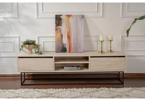TV szekrény Escape 180 -Fekete, Travertine