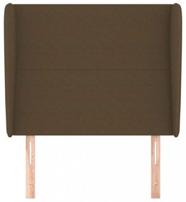 sötétbarna szövet fejtámla szárnyakkal 83 x 23 x 118/128 cm