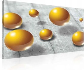Vászonkép 60x40 Gömbök 3D arany gömbök absztrakt művészet modern textúra beton