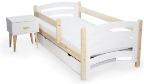 Gyerekágy MELA 80 x 160 cm, fehér–fenyő Ágyrács: Lamellás ágyrács, Matrac: EASYSOFT 10 cm matrac