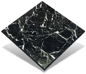 12 Db Királyi Márvány Dekor Lap Falpanel Falra 60 X 60 Cm Fényes Vízálló Felülettel Fekete Gránit