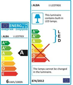 Asztali lámpa, LED, 6 W, ALBA Ledtrek, fehér (VLEDTREKBC)