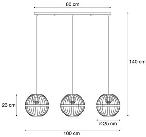 Modern fekete lógólámpa 3-lámpás - Sphaera
