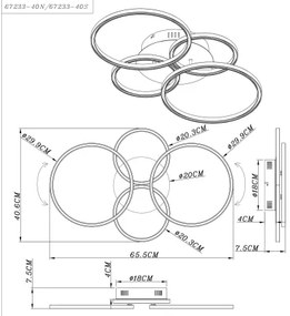 Globo 67233-40N - LED Csillár KENDY LED/40W/230V