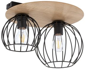 Csillár CYBER 2xE27/60W/230V fa/fekete