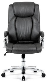 Szürke Ökobőr Irodai Főnöki Szék Hinta Mechanikával. KA-F1385 GREY