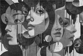 Flizelin tapéta Prémium falikép Női arcok 104x70 Ragasztó